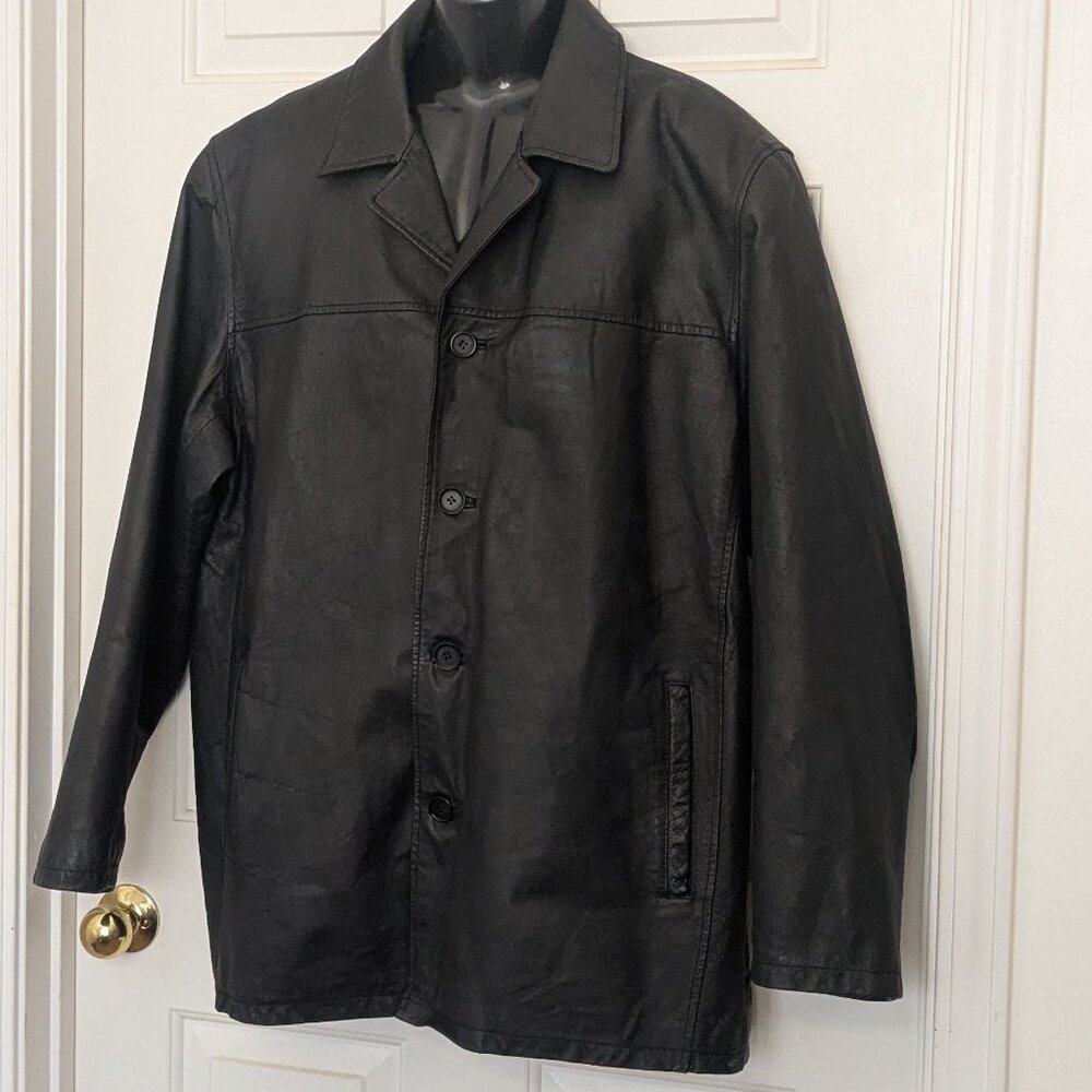 Vintage Tuskany  Leather Jacket Men’s  Black  Mid Length Size 2XL